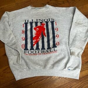 Vintage 80s University of Illinois Fighting Football by Discus Athletic sz L